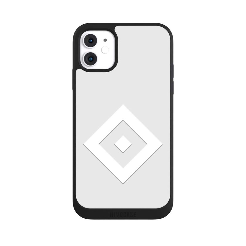 iPhone 11 NIVOpure Logo en forme de losange sur fond gris HSV
