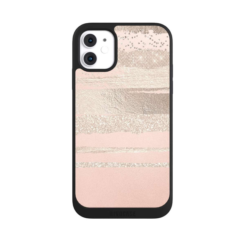 iPhone 11 NIVOpure Couches de paillettes (Rosé/Argent) Glitterlook