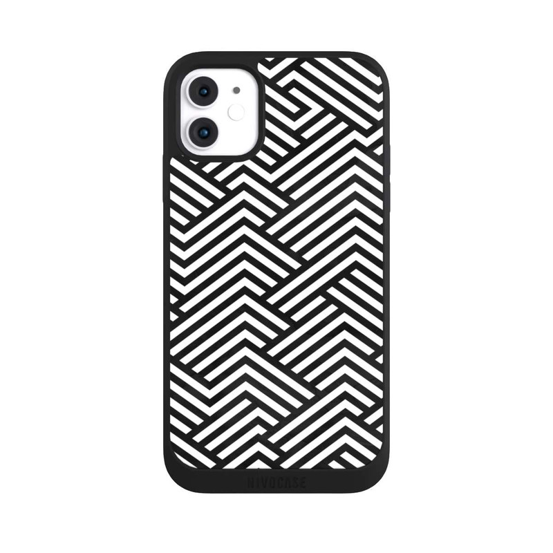 iPhone 11 NIVOpure Schwarz und Weiß ZigZag