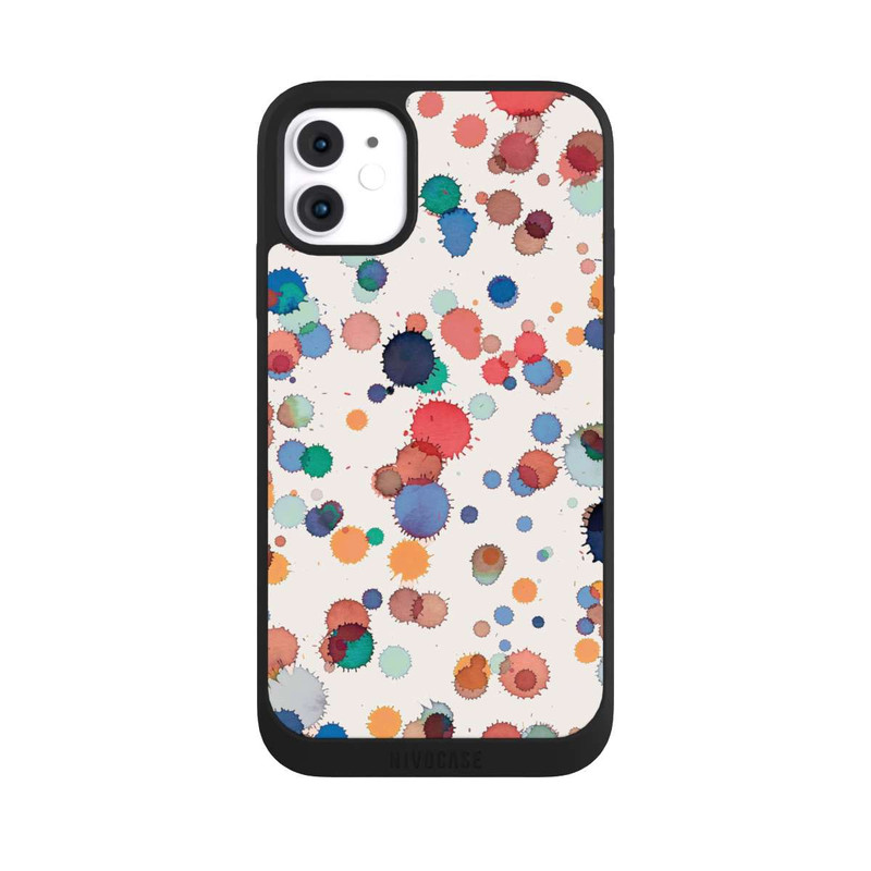 iPhone 11 NIVOpure Gouttes Aquarelle Texture Bleu Jaune