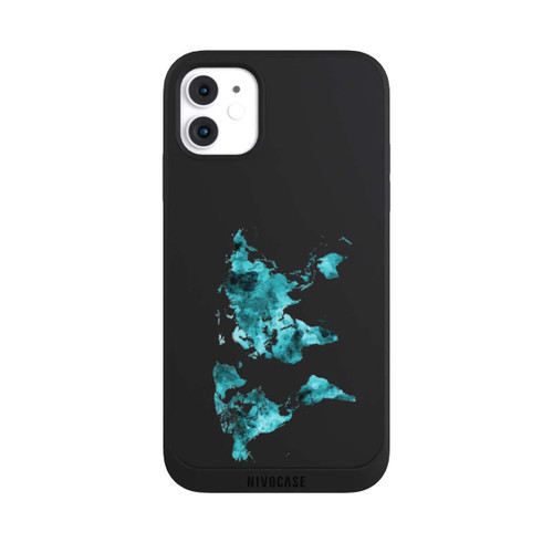 Apple iPhone 11 NIVOpure World Map Teal Transparent