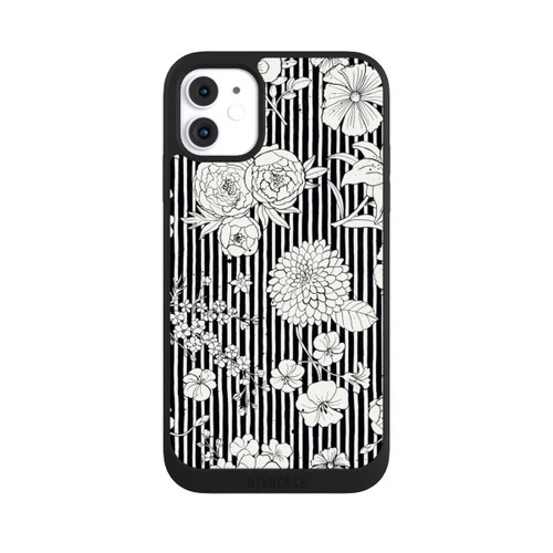 Apple iPhone 11 NIVOpure Flowers and Stripes Black and White