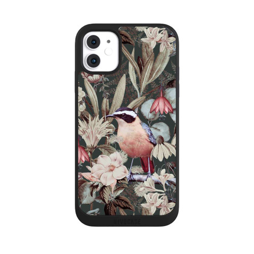 Apple iPhone 11 NIVOpure Orangefarbener Vogel im Vintage Blumenmuster