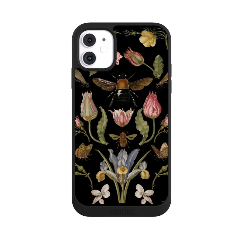 iPhone 11 NIVOpure Wildblumen und Biene Schwarz