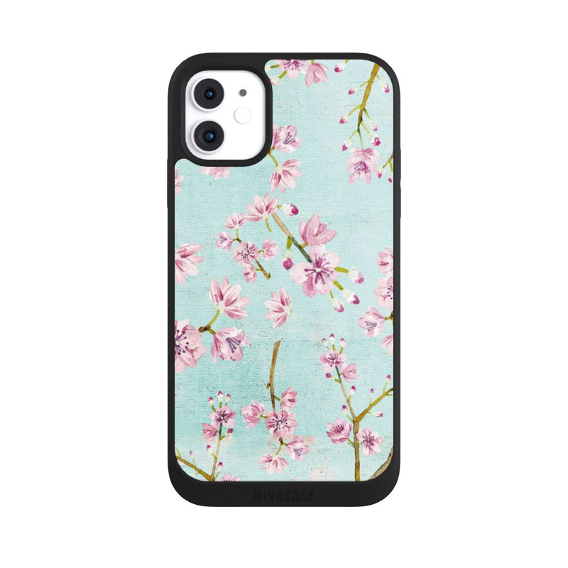 iPhone 11 NIVOpure Cherry Blossom Twigs Pattern Light Blue