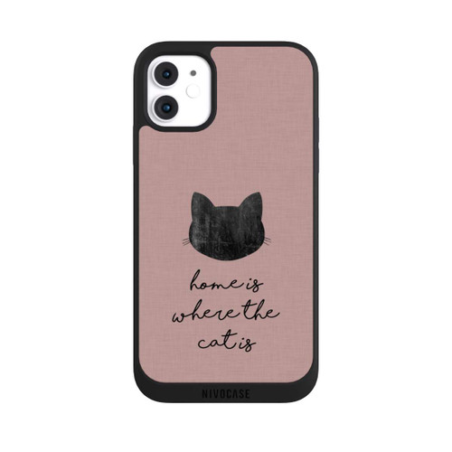 Apple iPhone 11 NIVOpure Home Is Where The Cat Is - Black on Pink