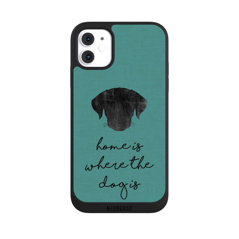 iPhone 11 NIVOpure Home Is Where The Dog Is - Black on Turquoise 