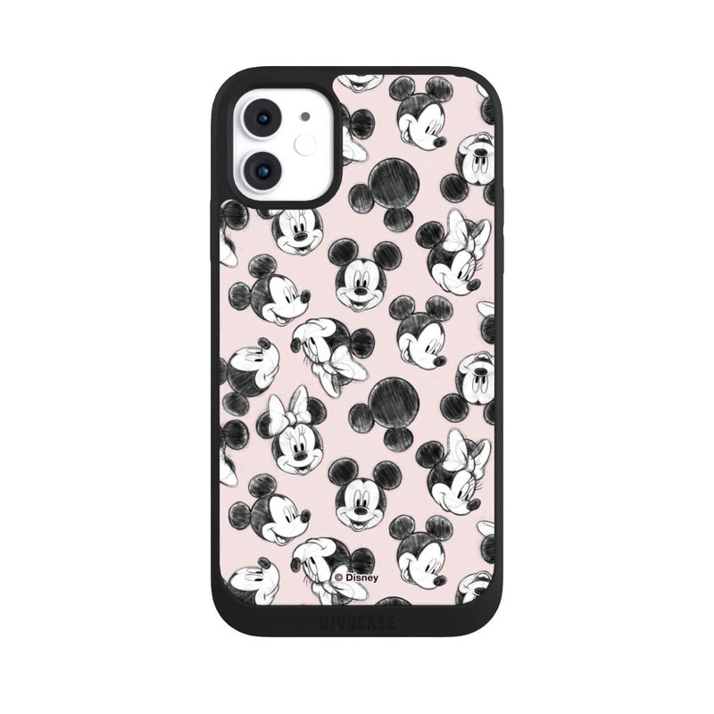iPhone 11 NIVOpure Minnie & Mickey aux multiples visages rose