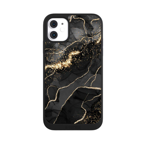 Apple iPhone 11 NIVOpure Dunkler Marmor Wirbel Goldoptik