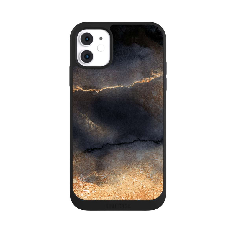 iPhone 11 NIVOpure Schwarzer Marmor Goldstaub Look
