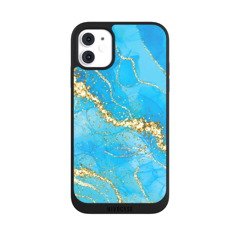 iPhone 11 NIVOpure Turquoise Gold Wallpaper