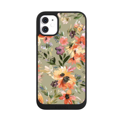 Apple iPhone 11 NIVOpure Malerische tropische Blumen Salbeigrün