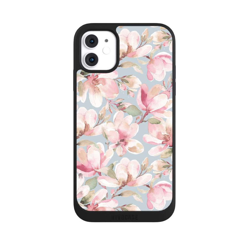 iPhone 11 NIVOpure Fleurs de magnolia rose pastel