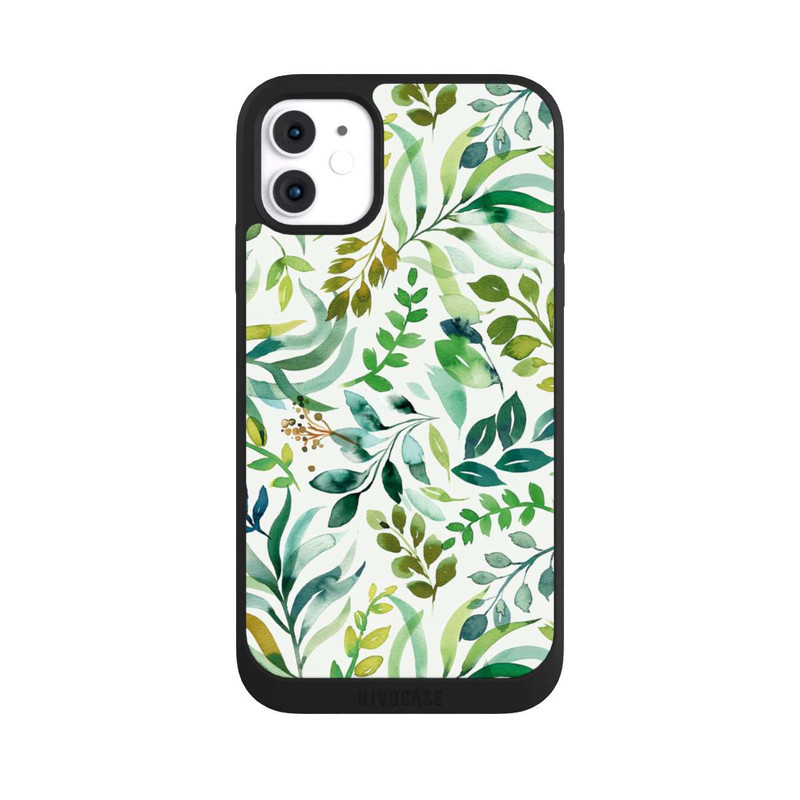 iPhone 11 NIVOpure Watercolor Palms Leaves Botanical Green