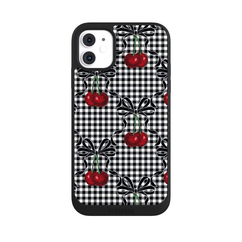 iPhone 11 NIVOpure Motif cerise noir