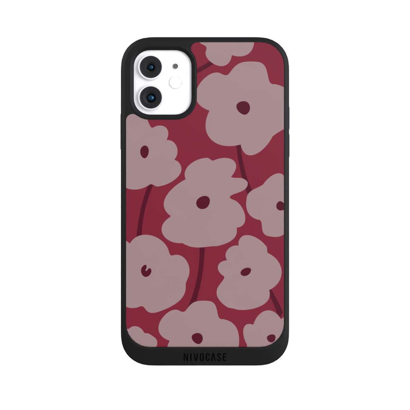 iPhone 11 NIVOpure Minimalistic Flowers Bordeaux