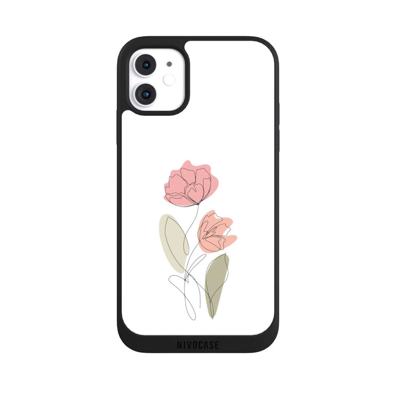 iPhone 11 NIVOpure Flower Line Art Red