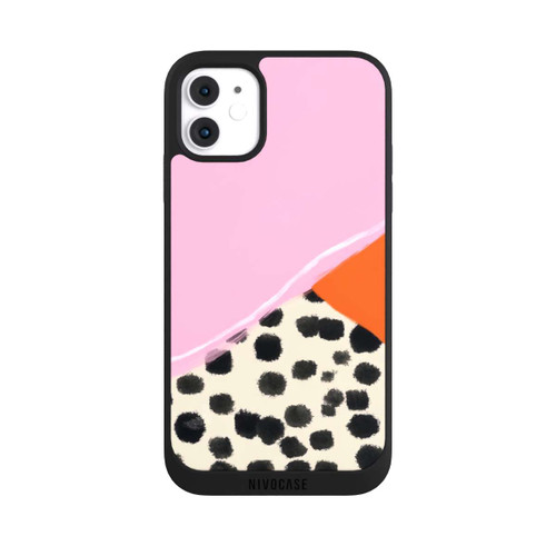 Apple iPhone 11 NIVOpure Rosa und Orange Gepunkteter Hintergrund