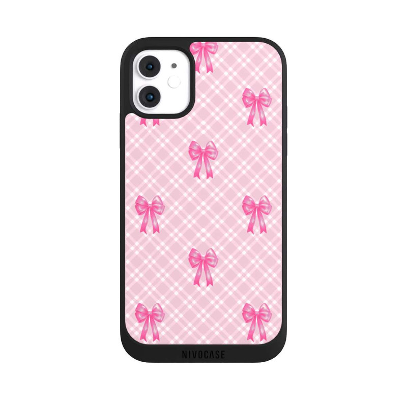 iPhone 11 NIVOpure Pink Bows and Plaid Pattern