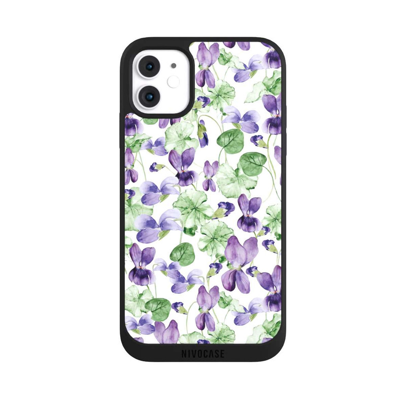 iPhone 11 NIVOpure Purple Wildflowers Pattern Watercolor