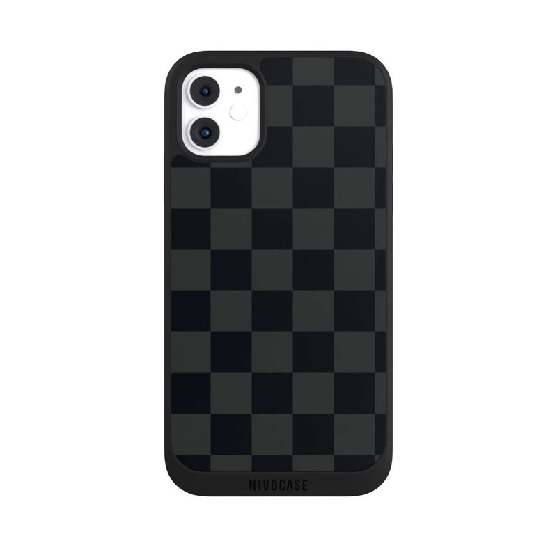 iPhone 11 NIVOpure Checked Pattern Black