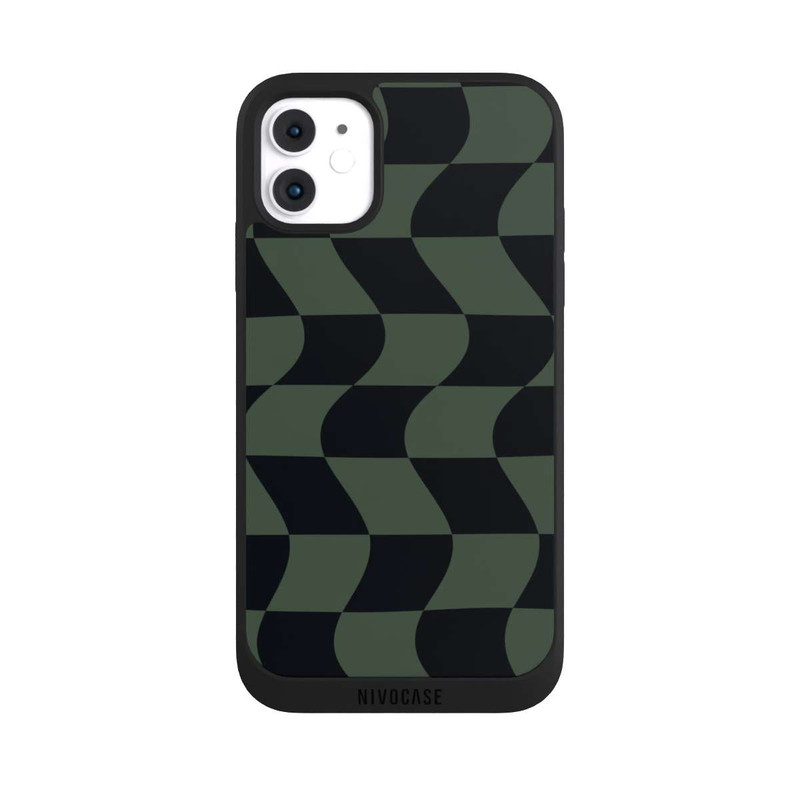 iPhone 11 NIVOpure Checked Pattern Green Black