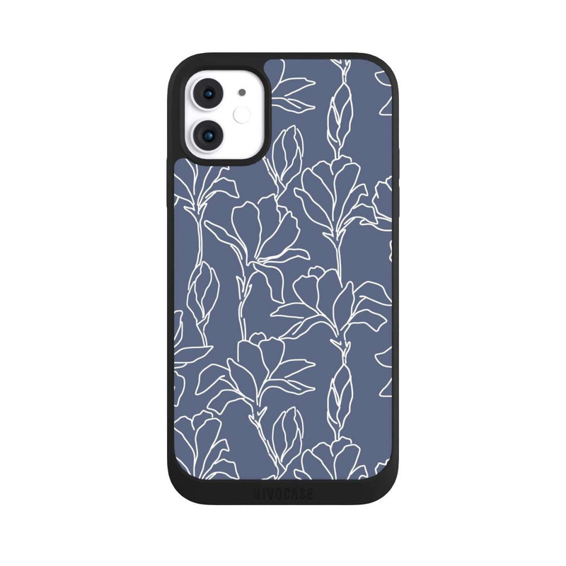 iPhone 11 NIVOpure Flower Silhouettes on Blue