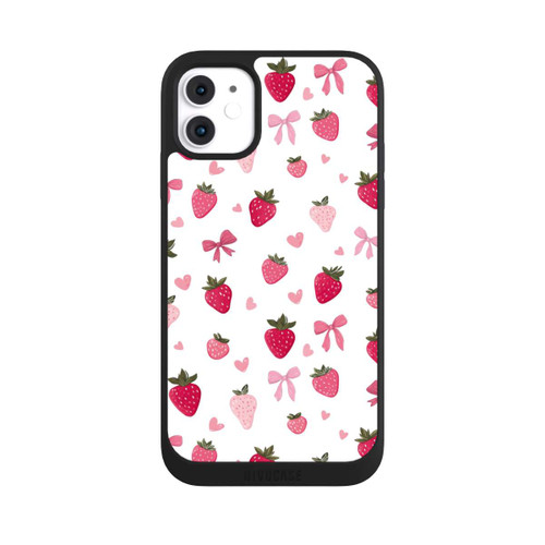 Apple iPhone 11 NIVOpure Erdbeer Herz Schleifen Muster Pink