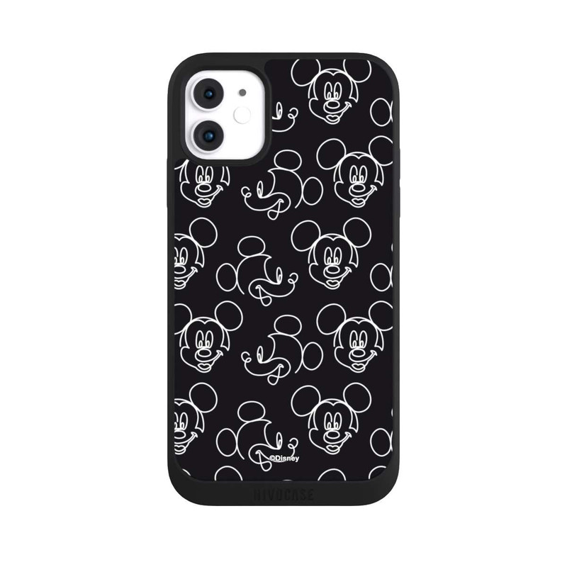 iPhone 11 NIVOpure Disney Mickey Faces Black Line Art Pattern