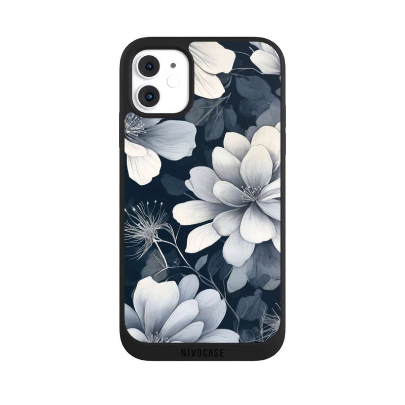 iPhone 11 NIVOpure Negative Flower Blue White with AI