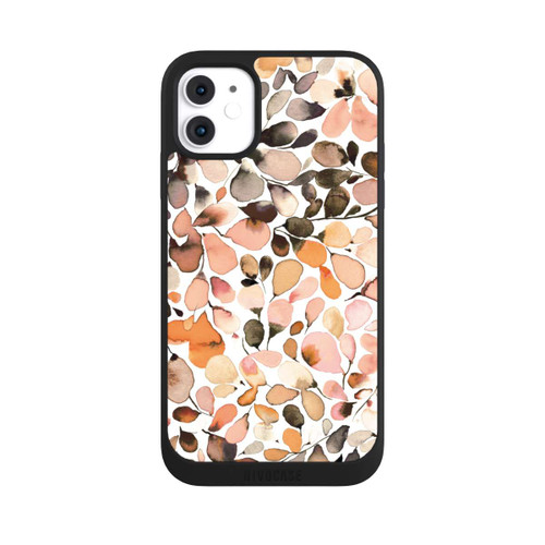 Apple iPhone 11 NIVOpure Eucalyptus Watercolor Leaves Dark Brown Autumn