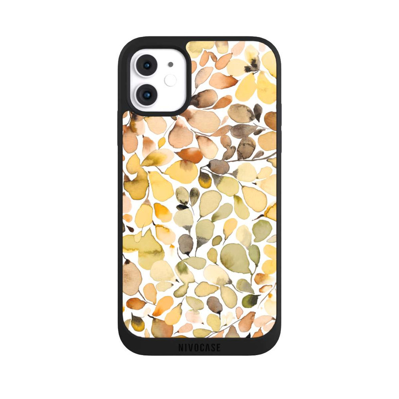 iPhone 11 NIVOpure Eucalyptus Watercolor Leaves Brown Autumn