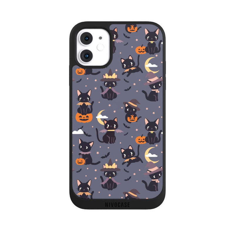 iPhone 11 NIVOpure Cute Halloween Witch Cats and Pumpkins