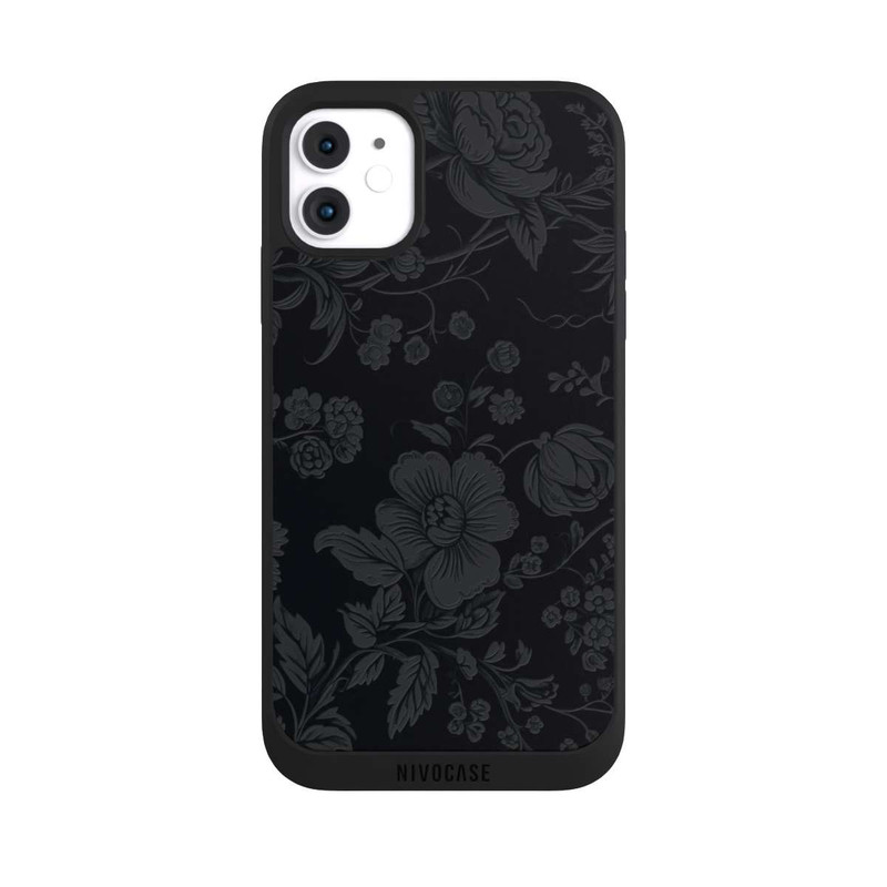 iPhone 11 NIVOpure Dunkle Blumen Vintageoptik