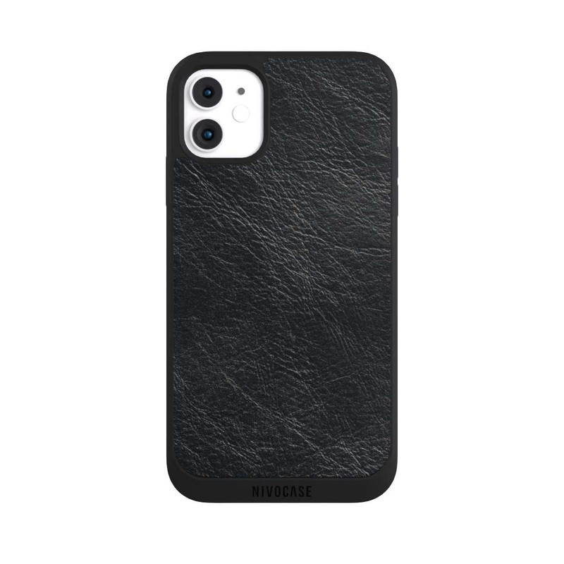 iPhone 11 NIVOpure Schwarzer Lederlook Hintergrund
