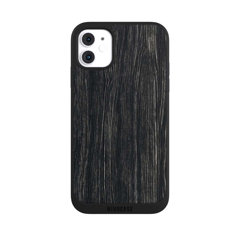 iPhone 11 NIVOpure Dunkle Holzstruktur