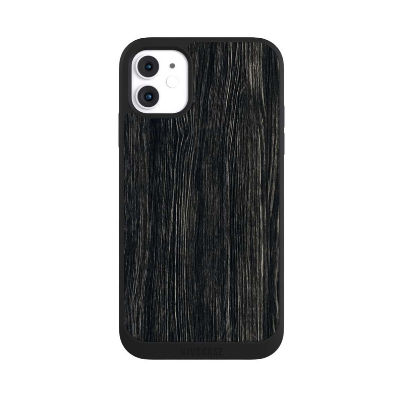iPhone 11 NIVOpure Dunkle Holzstruktur