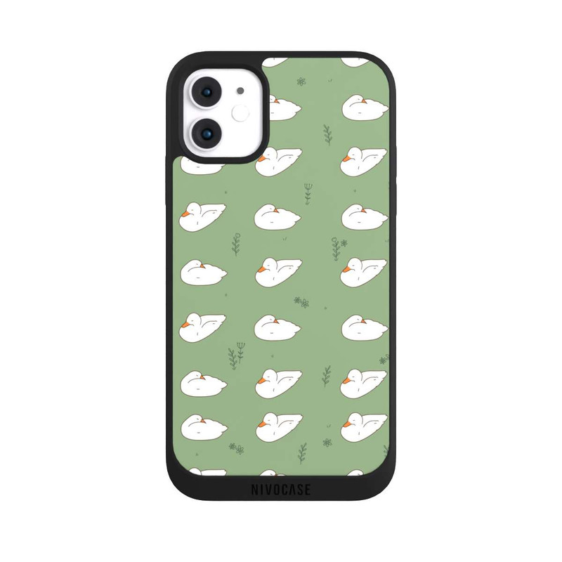 iPhone 11 NIVOpure Cartoon Entenmuster grün