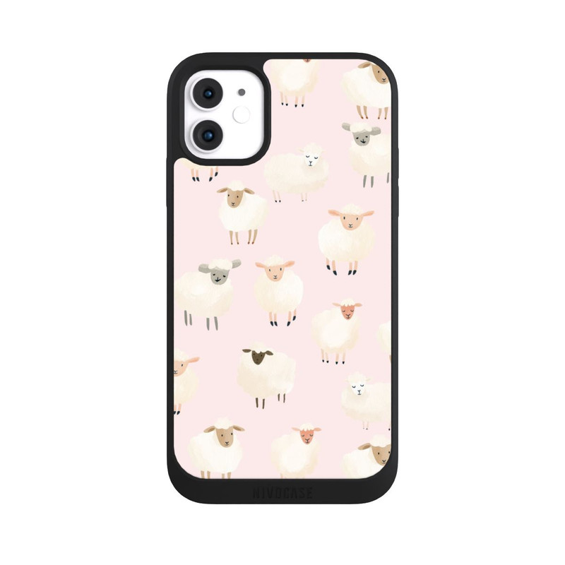 iPhone 11 NIVOpure Schafe auf Rosa Hintergrund mit KI