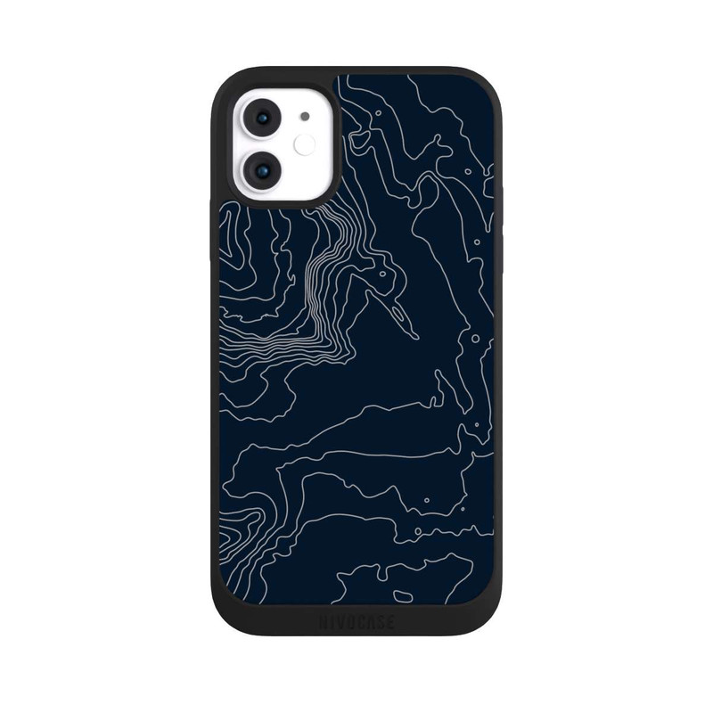 iPhone 11 NIVOpure Berg Höhenlinien Dunkel