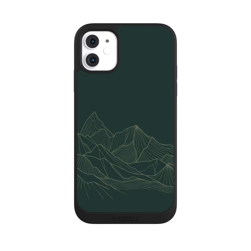 iPhone 11 NIVOpure Dessin Au Trait De Montagne Vert