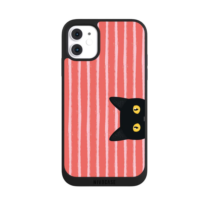 iPhone 11 NIVOpure Black Cat on Orange Stripes