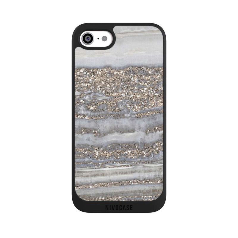 iPhone SE 2020 NIVOpure Weißer Glitzer Marmor Look
