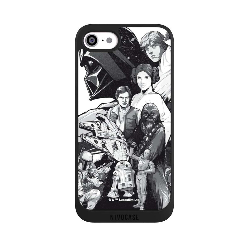 iPhone SE 2020 NIVOpure Personnages StarWars - Noir et Blanc