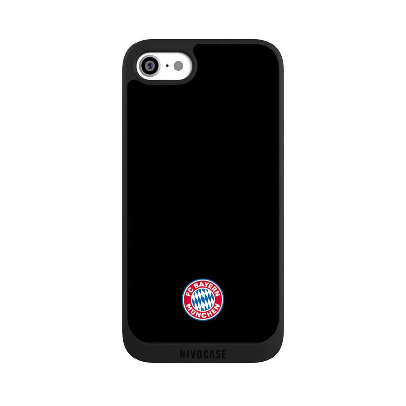iPhone SE 2020 NIVOpure Logo FCB Classique Petit - Coloré sur Fond Noir