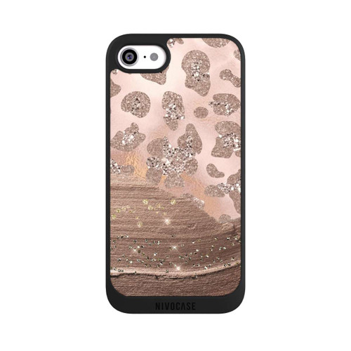 Apple iPhone SE (2020) NIVOpure Léopard argenté pailleté