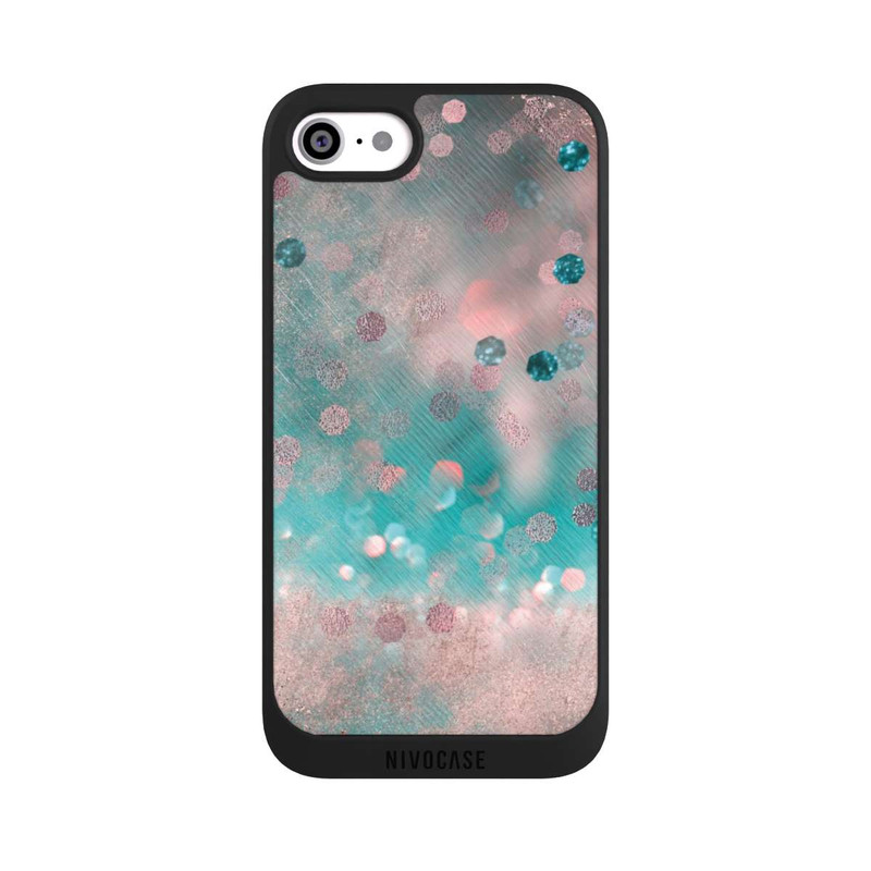 iPhone SE 2020 NIVOpure Türkis-glamouröser Glitzerlook