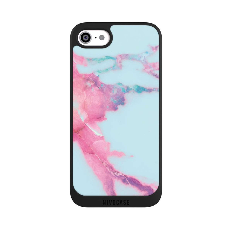 iPhone SE 2020 NIVOpure Light Blue Iridescent Vein Marble
