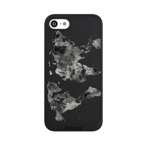 Apple iPhone SE (2020) NIVOpure World Map Black Transparent