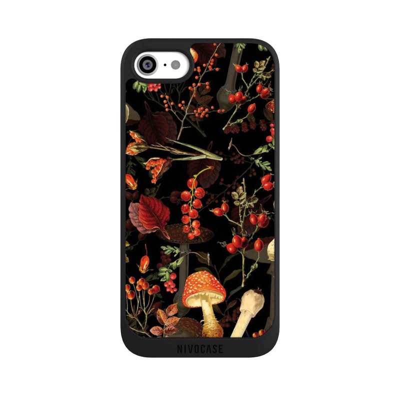 iPhone SE 2020 NIVOpure Mushroom Pattern Black